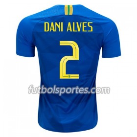 Camisetas Brasil Dani Alves 2 Segunda Equipacion Mundial 2018